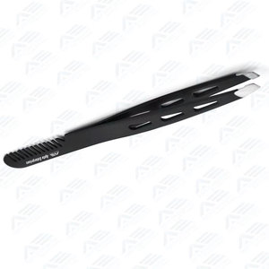 Produit de soin personnel beauté, pince à épiler pour sourcils en acier inoxydable de haute qualité, logo personnalisé, pointes inclinées et droites - Product Image 3