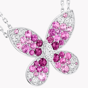 Collar con Colgante de Mariposa para Mujer, Plata 925, Bañado en Rodio, Cristal, Cadena de Caja, Elegante para Uso Diario - Product Image 2