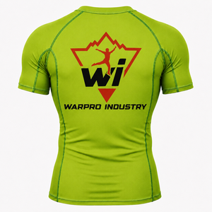 Warpro Industry Men's Short Sleeve Rash Guard <b>Compression</b> <b>Shirt</b> Quick Dry Printed Sport Top Green - Product Image 5