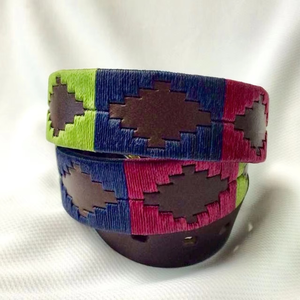 Ceinture de polo personnalisée en cuir véritable et alliage, brodée, pour homme, style équestre décontracté, avec étoile, idéale pour l'équitation, vente en gros - Product Image 1