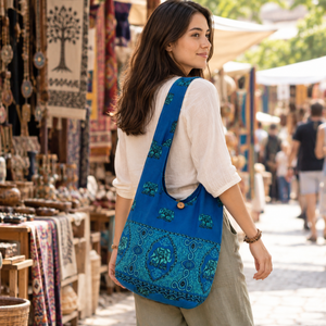 Bolso de Hombro Bohemio para Mujer con Correa Única y Cierre de Botón |   Bolso Bandolera Estilo Hippie para Uso Diario Informal y Viajes - Product Image 2