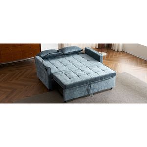 Divano Letto Estraibile da 144,5 cm con Schienale Reversibile, Tasche Laterali e Due Porte USB per Telefoni, Ideale per Spazi Ristretti - Product Image 5