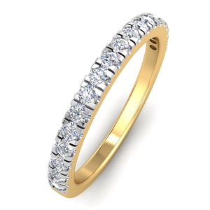 Anillo de Eternidad Clásico para Mujer, Oro Sólido de 14K, 18 Piedras, Diamante Cultivado en Laboratorio de 0.27ct, Corte Brillante, Bañado en Rodio, Certificado IGI - Product Image 1