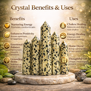 Obélisque en jaspe dalmatien naturel poli, tour de cristal, pierre de guérison pour la méditation et l'énergie, décoration d'intérieur. - Product Image 2