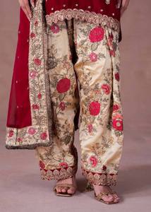 Ensemble de costume Sharara brodé pour femmes avec dupatta en faux Georgette, tenue de mariage et de fête Salwar Kameez - Product Image 6