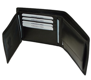 Men Genuine Leather Slim Fold <b>Wallet</b> Minimalist Design Black Color Daily Use Credit Card Holder RFID Blocking Id Window - Product Image 2
