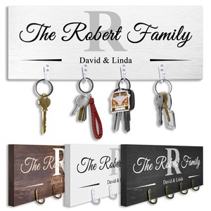 Personalized Pine Wood <b>Key</b> Holder with Custom Name Engraving - Wholesale - Product Image 4
