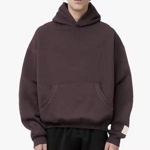 Sudadera con capucha de algodón de corte holgado y hombros caídos para hombre, estilo urbano, de forro polar, transpirable, ecológica, para invierno - Product Image 5
