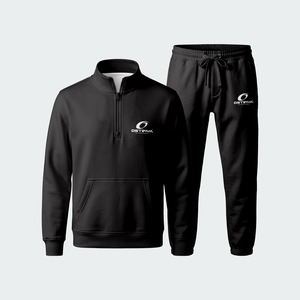 Conjunto Deportivo Personalizado con Logotipo para Hombre, Sudadera con Cierre de Cremallera y Pantalones Jogger de Algodón, Traje Deportivo de Dos Piezas para Correr - Product Image 3