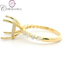 NOUVEAU MODÈLE 18K Au750 Blanc/Jaune/Or Rose & Bague de fiançailles bicolore 0.40CT Diamant Naturel Forme Mariage Fête Anniversaire - Product Image 2