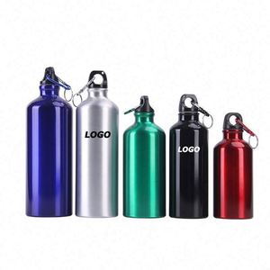 Bouteille d'eau sportive en aluminium personnalisée avec mousqueton - Tasse en métal réutilisable pour le camping et les voyages en plein air - Product Image 1