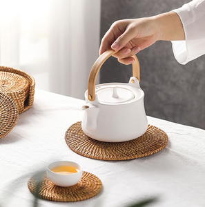 Manufacture Handmade Woven Rattan Trivet For Custom Home <b>table</b> <b>protector</b> crafts Tea pot & Hotpot Pads - Product Image 6