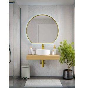 Online Technical Support LED 2 Years Warranty Wall Hanging Modern Salon Apartment <b>Touch</b> <b>Switch</b> Organic Round Mirror - Product Image 2