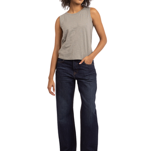 Débardeur court asymétrique sans manches en maille pour femme, coupe décontractée ample, en mélange de coton, respirant, anti-boulochage, idéal pour l'été - Product Image 4