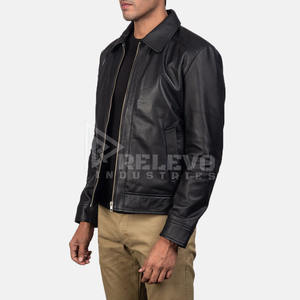 Chaqueta de Cuero para Hombre de Larga Duración, Chaqueta de Motero de Piel de Oveja de Grano Completo, Calidad Premium - Product Image 2