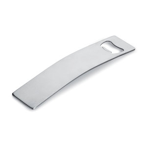Cavatappi e apriscatole curvo in acciaio inossidabile per scopi pubblicitari - Product Image 1