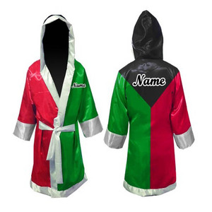 Bata de Boxeo de Tela Satinada con Bordado Personalizado y Sublimación para Gimnasio, Boxeo, Karate, Entrenamiento y Desfile - Product Image 3