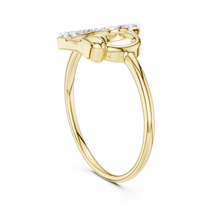 Bague d'anniversaire minimaliste en or massif 14K plaqué rhodium avec diamant de laboratoire taille brillant en forme de cœur, couleur DEF, pureté VVS - Product Image 4
