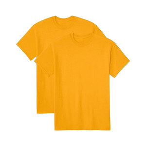Camiseta de Manga Corta para Hombre, Color Naranja Sólido, Cuello Redondo, Corte Regular, Diseño Liso de Punto - Product Image 6