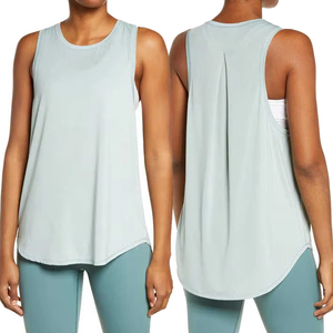 High Quality Sleeveless <b>Singlet</b> Tops <b>Women</b> 100% Polyester Gym Wear Curved Tank Tops Ladies Square Neck <b>Singlet</b> Top <b>Women's</b> - Product Image 1