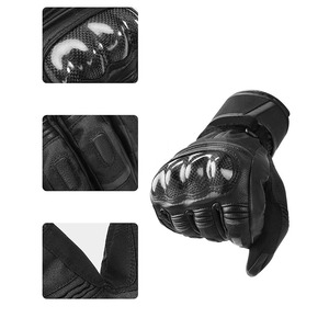 Gants de moto en cuir véritable de haute qualité, paume antidérapante, respirants, imperméables, doigts entiers, couleurs et tailles personnalisables - Product Image 5