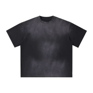 เสื้อยืดเปล่าสไตล์วินเทจแบบขายส่ง เสื้อยืดโอเวอร์ไซส์ลายกราฟิกสำหรับผู้ชาย เสื้อยืดฮิปฮอป ผ้าฝ้าย 100% เนื้อหนา ซักย้อมแบบแอซิดวอช - Product Image 5