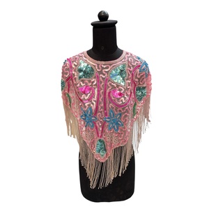 2026 Beaded <b>Sequins</b> Cape 100% Cotton <b>Fabric</b> Best Price From India - Product Image 1