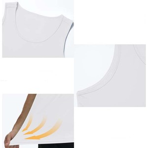 Men's <b>White</b> Solid Color O-Neck <b>Tank</b> <b>Top</b> Breathable Knitted Sleeveless Casual Wear - Product Image 2