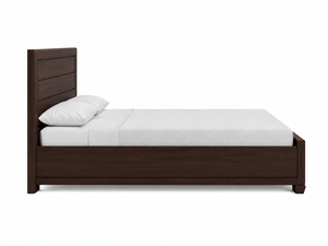 โครงเตียงไม้สักสีน้ำตาลเข้มระดับไฮเอนด์ สไตล์ทรานซิชั่น แบบเตียงคู่ - Product Image 2