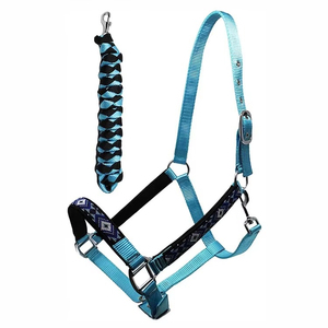 Harnais de cheval en nylon orange avec rembourrage noir et boucles métalliques pour l'équitation et l'entraînement - Product Image 5