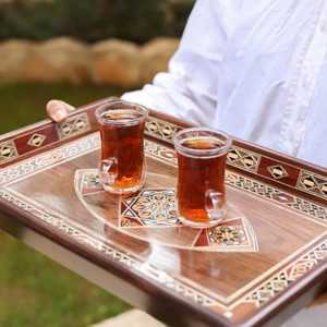 Handmade Moroccan Wooden Mosaic Serving Tray Vintage <b>Walnut</b> Wood With Mother Of Pearl <b>Shell</b> Inlay Decorative Kitchen Dining Gift - Product Image 5