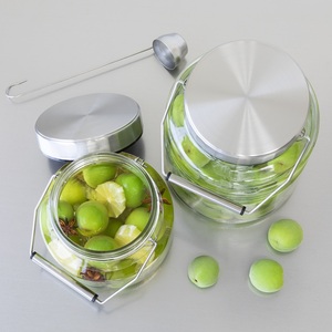 MC <b>Container</b> 1-4L Japanese Glassware for Making Fruit <b>Wine</b> and Pickled Vegetables Silver Stainless Steel Lid Easy to Clean - Product Image 6