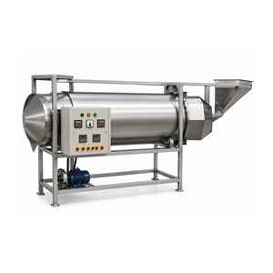 Machine de rôtissage rotative industrielle automatique à tambour, qualité alimentaire SS304, 100 kg/h, composants essentiels moteur et boîte de vitesses, pour snacks - Product Image 2