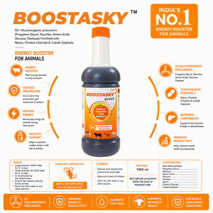BoostaSky, potenciador de energía y apetito con precursores glucógenos, colina, niacina y cobalto para ganado, fórmula para ganado. |   Paquete: 1 litro - Product Image 3