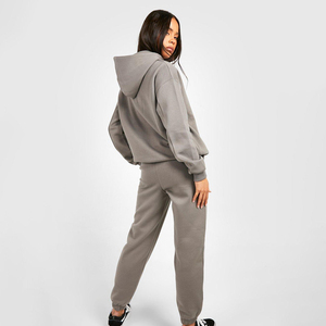Conjunto Deportivo de Invierno para Mujer, Manga Larga, Estilo Jogger, Bloques de Color, Alta Calidad, Venta al Por Mayor 2025, Logotipo Personalizado, 100% Algodón, 2 Piezas - Product Image 5