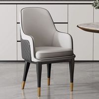 Fauteuil de salle à manger rembourré confortable avec accoudoirs en orange brun pour cuisine et salon