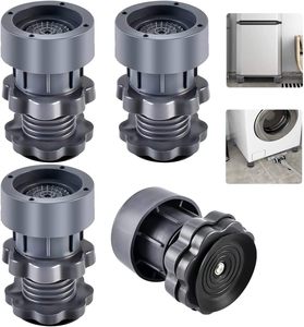 Base de machine à laver réglable en plastique, avec patins réglables, support fixe à roulettes, surélevée, antidérapante et antichoc - Product Image 1