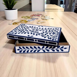 Caja de Joyería Decorativa Hecha a Mano con Diseño Marroquí de Flor de Amor con Incrustaciones de Hueso Ecológica, Decoración para Mesa del Hogar, Año Nuevo - Product Image 1