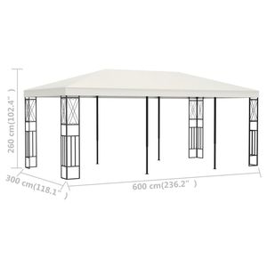 Toldo y pérgola de tela crema de 9,8 'x 19,6' - Product Image 6