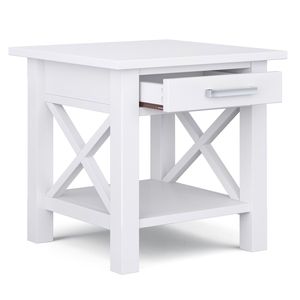 Kitchener <b>White</b> <b>End</b> <b>Table</b> Stylish Nightstand for Home Decor - Product Image 5