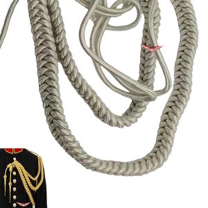Silver <b>Braided</b> Aiguillette Silver Aiguillette Germany Shoulder <b>Cord</b> Bullion Wire - Product Image 5