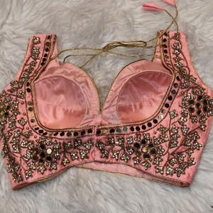 Blusa Corta de Novia Rosa para Mujer, Diseño de Alta Costura, Tejido Satinado 100% Seda, Otoño Invierno, Boda - Product Image 3