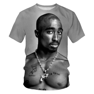 Photo Print Men's <b>Black</b> <b>T</b>-<b>Shirt</b> Short Sleeve O-Neck Hip Hop Style Cotton Jersey Regular Fit - Product Image 3