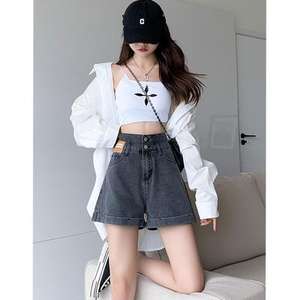 Shorts décontractés taille haute respirants pour femme, style streetwear, nouvelle collection été, pour yoga et course à pied, coupe Booty Short - Product Image 2