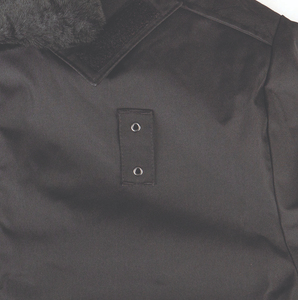 Black Winter <b>Jacket</b> with Faux Fur Collar and Hooded Design - Product Image 6