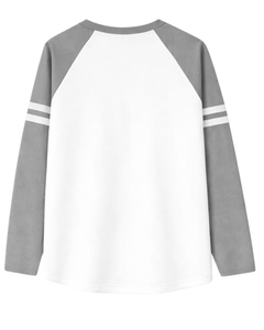 Custom Light Grey <b>White</b> Raglan Long Sleeve T Shirt Men 100% Cotton Crew Neck Casual Baseball <b>Tee</b> OEM Manufacturer Supplier - Product Image 2