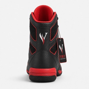 Calzado de Boxeo VIKY INDUSTRIES con Cordones, Malla Transpirable, Negro y Rojo, Caña Alta, para Entrenamiento y Combate, Superventas, Servicio OEM - Product Image 2