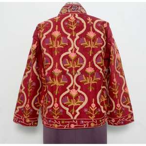 Chaqueta elegante acolchada con bordado, talla única para mujer, estilo bohemio único, hecha a mano con algodón, ideal para festivales de invierno, con cinturón, gran regalo para mujeres. - Product Image 5