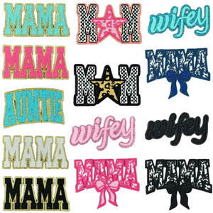 แผ่นปักลาย DIY สำหรับตกแต่งเสื้อผ้า หมวก กระเป๋าเป้ กระเป๋าถือ กระเป๋าเงิน ประดับด้วยเลื่อมและวงแหวนรีดติด - Product Image 1