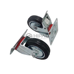 3 pouces 4 pouces 5 pouces Roulettes pivotantes industrielles en caoutchouc noir avec frein 3 ''Roues pivotantes robustes en caoutchouc Ruedas - Product Image 1